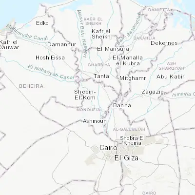 Map showing location of Shibīn al Kawm (30.552580, 31.009040)