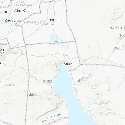 Map showing location of Suez (29.973710, 32.526270)