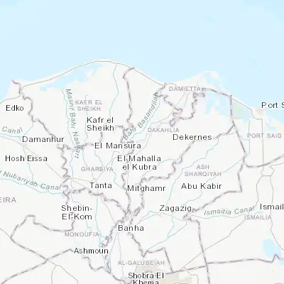 Map showing location of Ţalkhā (31.053900, 31.377870)