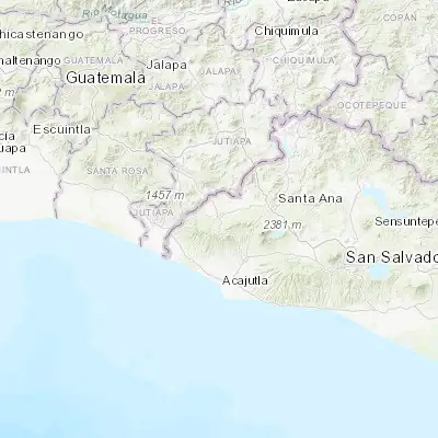 Map showing location of Ahuachapán (13.921390, -89.845000)