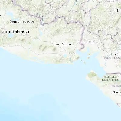 Map showing location of Chirilagua (13.220280, -88.138610)