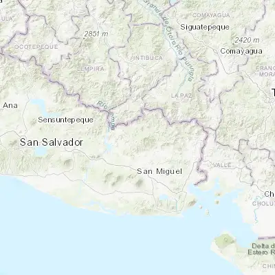 Map showing location of Ciudad Barrios (13.766670, -88.266670)