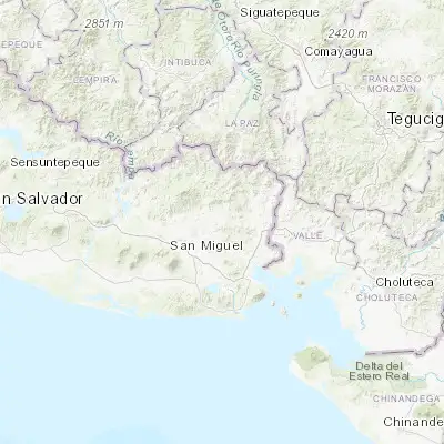 Map showing location of Jocoro (13.616670, -88.016670)