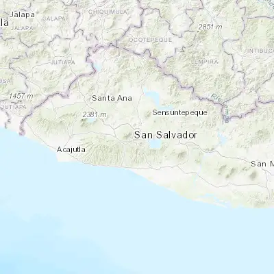 Map showing location of Mejicanos (13.723970, -89.188000)