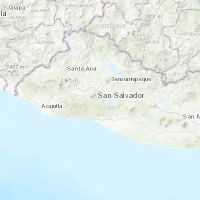 Map showing location of San Salvador (13.689350, -89.187180)