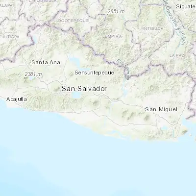 Map showing location of San Vicente (13.633330, -88.800000)