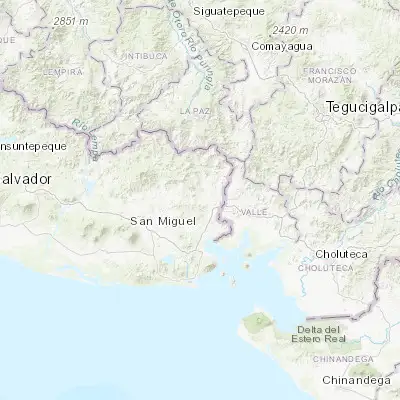 Map showing location of Santa Rosa de Lima (13.624720, -87.893610)
