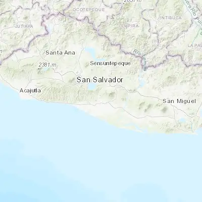 Map showing location of Santiago Nonualco (13.516670, -88.950000)