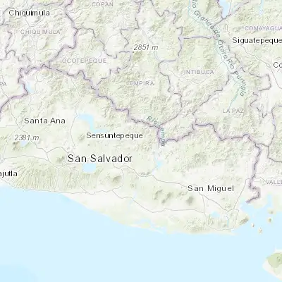 Map showing location of Sensuntepeque (13.866670, -88.633330)