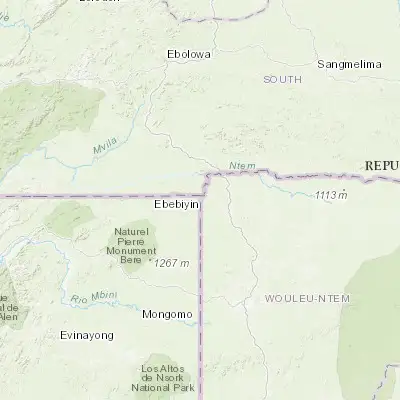 Map showing location of Ebebiyin (2.151060, 11.335280)