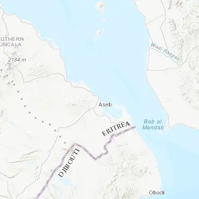 Map showing location of Assab (13.009170, 42.739440)