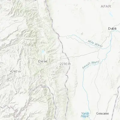 Map showing location of Batī (11.191520, 40.016750)