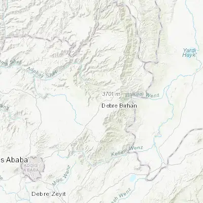 Map showing location of Debre Birhan (9.679540, 39.532620)