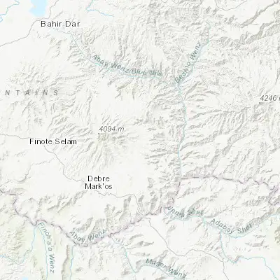 Map showing location of Debre Werk’ (10.666670, 38.166670)