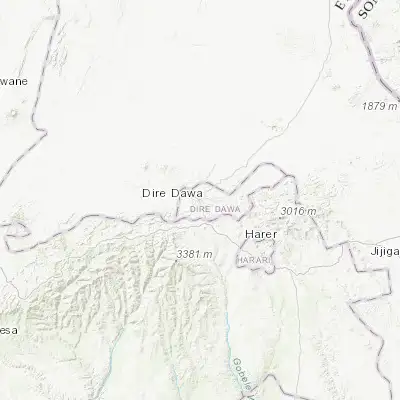Map showing location of Dire Dawa (9.593060, 41.866110)