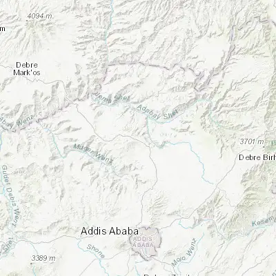 Map showing location of Fichē (9.800000, 38.733330)