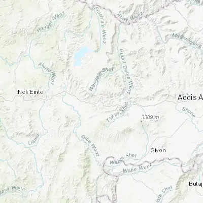 Map showing location of Gēdo (9.016670, 37.450000)