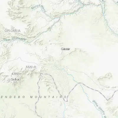 Map showing location of Ginir (7.139520, 40.710830)