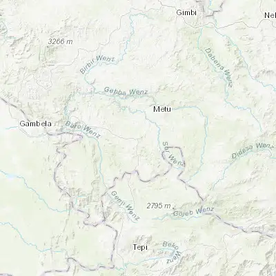 Map showing location of Gorē (8.150000, 35.533330)