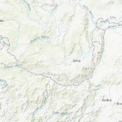Map showing location of Jimma (7.673440, 36.834410)