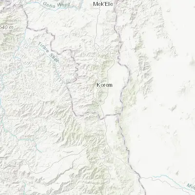 Map showing location of Korem (12.505830, 39.522780)