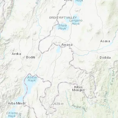 Map showing location of Leku (6.873090, 38.444250)