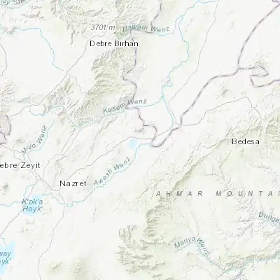 Map showing location of Metahāra (8.900000, 39.916670)