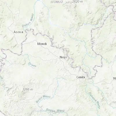 Map showing location of Nejo (9.500000, 35.500000)