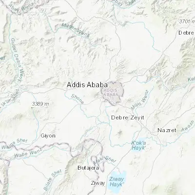 Map showing location of Sebeta (8.916670, 38.616670)