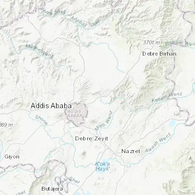 Map showing location of Sendafa (9.152030, 39.023350)