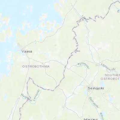 Map showing location of Isokyrö (63.011720, 22.333320)