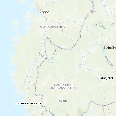 Map showing location of Jurva (62.683330, 21.983330)