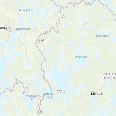 Map showing location of Kangasniemi (61.993570, 26.647850)