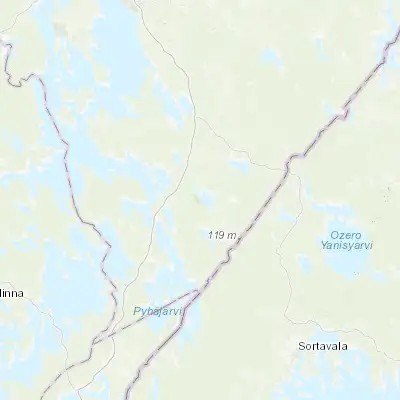 Map showing location of Kitee (62.100000, 30.150000)