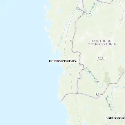 Map showing location of Kristinestad (62.274290, 21.375960)