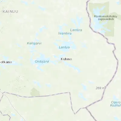Map showing location of Kuhmo (64.133330, 29.516670)