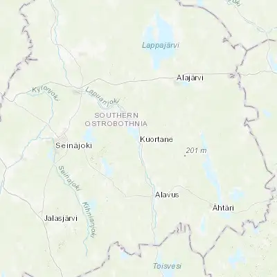 Map showing location of Kuortane (62.800000, 23.500000)