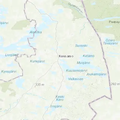 Map showing location of Kuusamo (65.964470, 29.188780)