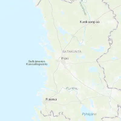 Map showing location of Pori (61.483330, 21.783330)