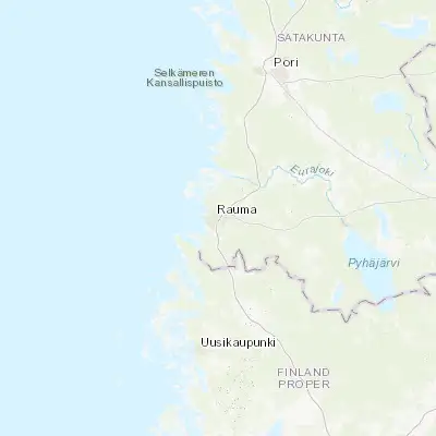 Map showing location of Rauma (61.127240, 21.511270)