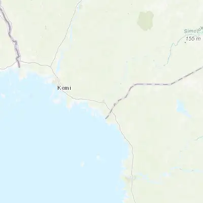 Map showing location of Simo (65.666670, 25.050000)