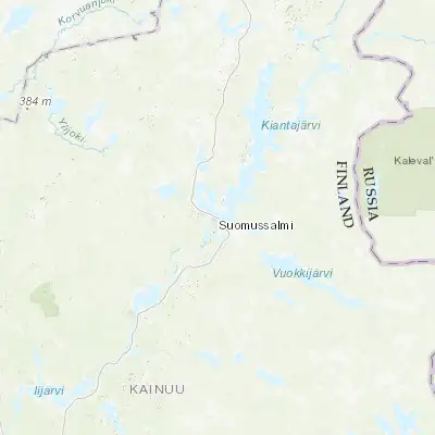Map showing location of Suomussalmi (64.886850, 28.907780)