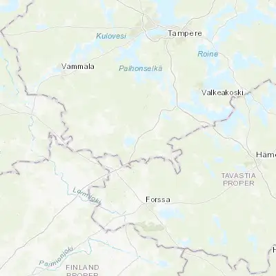 Map showing location of Urjala (61.083330, 23.533330)
