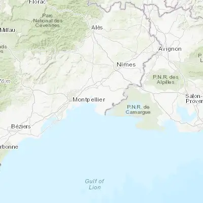 Map showing location of Aigues-Mortes (43.566830, 4.190680)