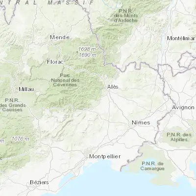 Map showing location of Anduze (44.055000, 3.984950)