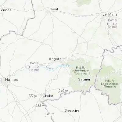 Map showing location of Angers (47.471560, -0.552020)