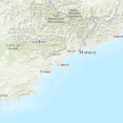 Map showing location of Antibes (43.585790, 7.108310)