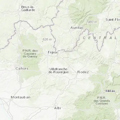 Map showing location of Aubin (44.528090, 2.244390)