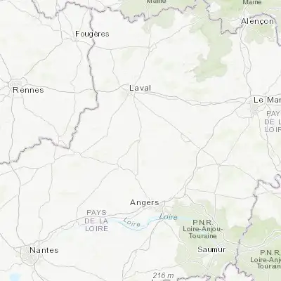 Map showing location of Azé (47.822200, -0.683330)