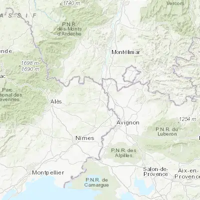 Map showing location of Bagnols-sur-Cèze (44.162590, 4.619740)